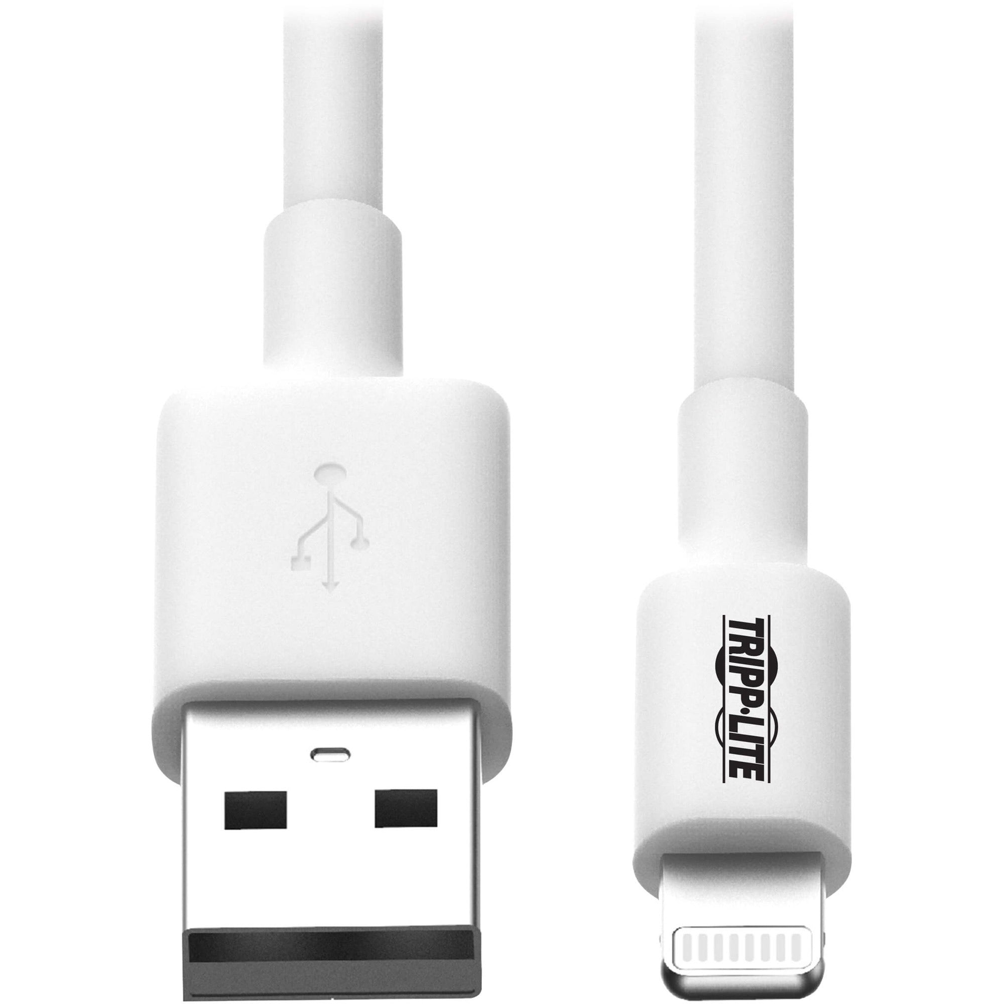 tripp-lite-by-eaton-usb-a-to-lightning-sync-charge-cable-m-m-mfi-certified-white-6-ft-18-m-lightning-usb-for-ipad-iphone-ipod-6-ft-2m-1-x-type-a-male-usb-1-x-lightning-male-proprietary-connector-white_trpm100006wh - 1