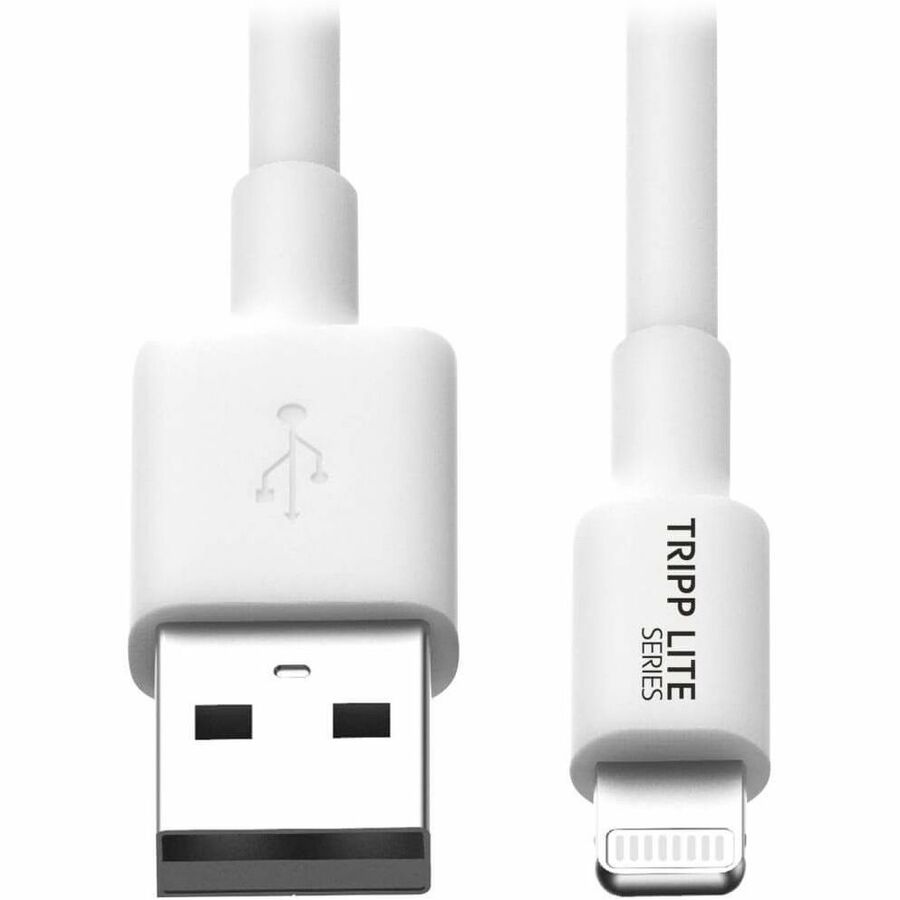 Tripp Lite by Eaton USB-A to Lightning Sync/Charge Cable (M/M) - MFi Certified White 6 ft. (1.8 m) - Lightning/USB for iPad, iPhone, iPod - 6 ft / 2M - 1 x Type A Male USB - 1 x Lightning Male Proprietary Connector - White