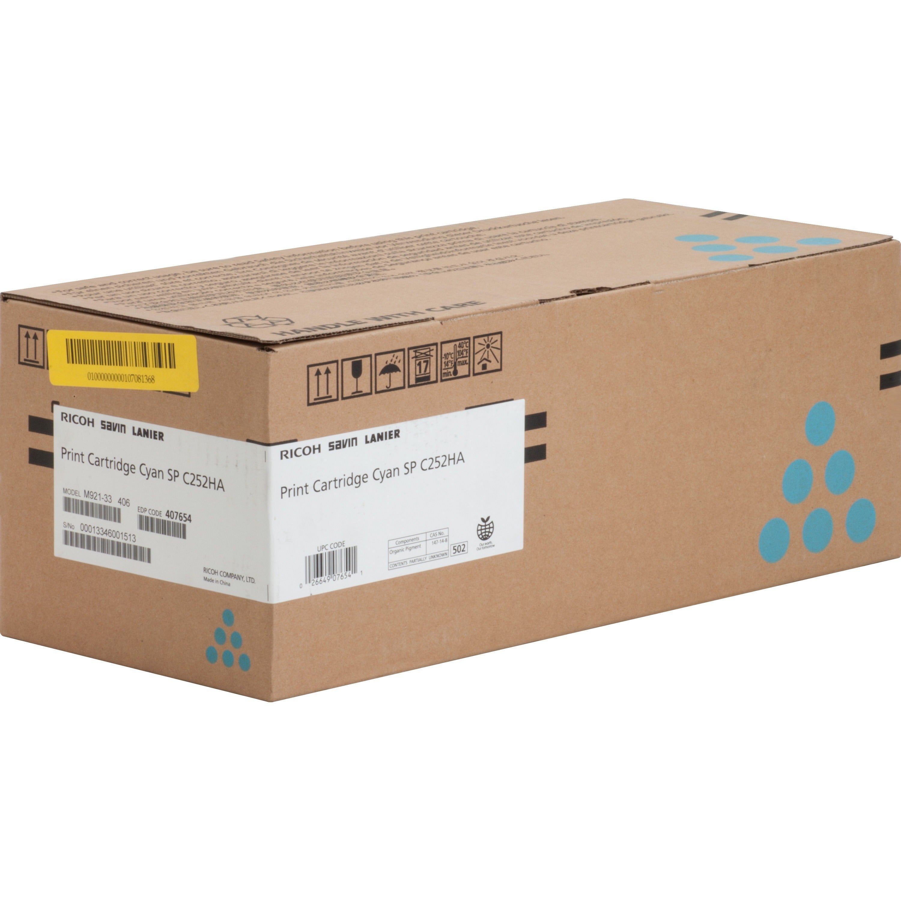 407654 Toner, 6,000 Page-Yield, Cyan