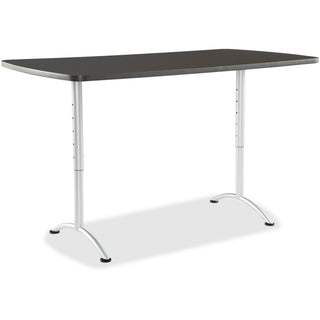 ARC Adjustable-Height Table, Rectangular, 36" x 72" x 30" to 42", Graphite Top, Silver Base