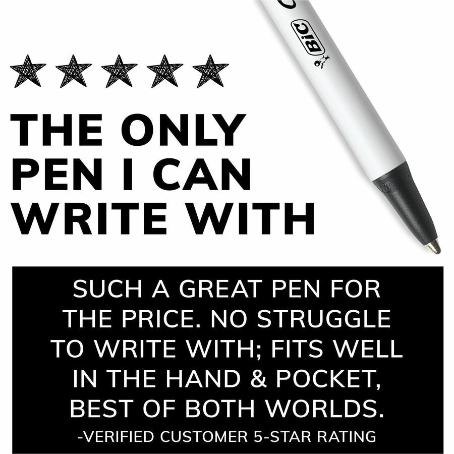 BIC Clic Stic Retractable Ballpoint Pens, Sold as 1 Box, 24 Each per Box