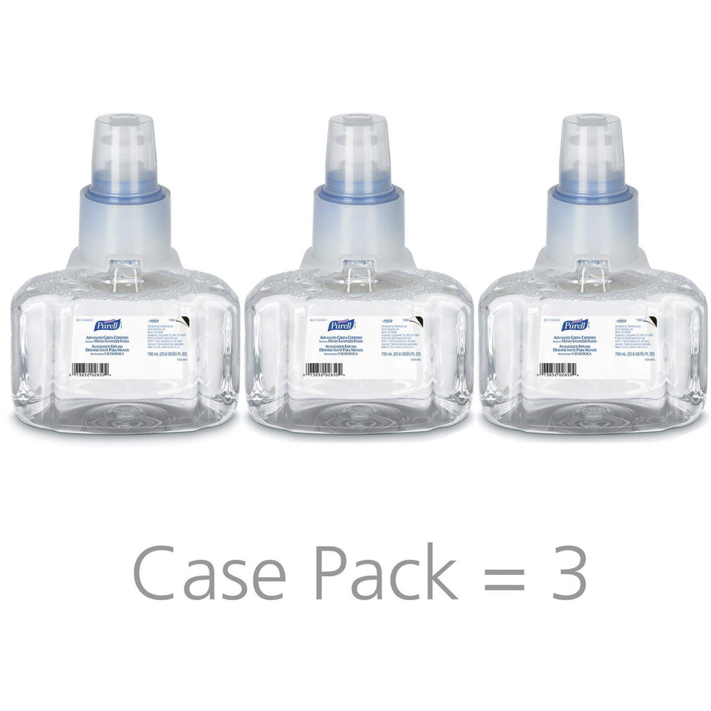 PURELL Hand Sanitizer Foam Refill - 23.7 fl oz (700 mL) - Hands-free Dispenser - Kill Germs - Hand, Skin - Clear - Eco-friendly - 3 / Carton