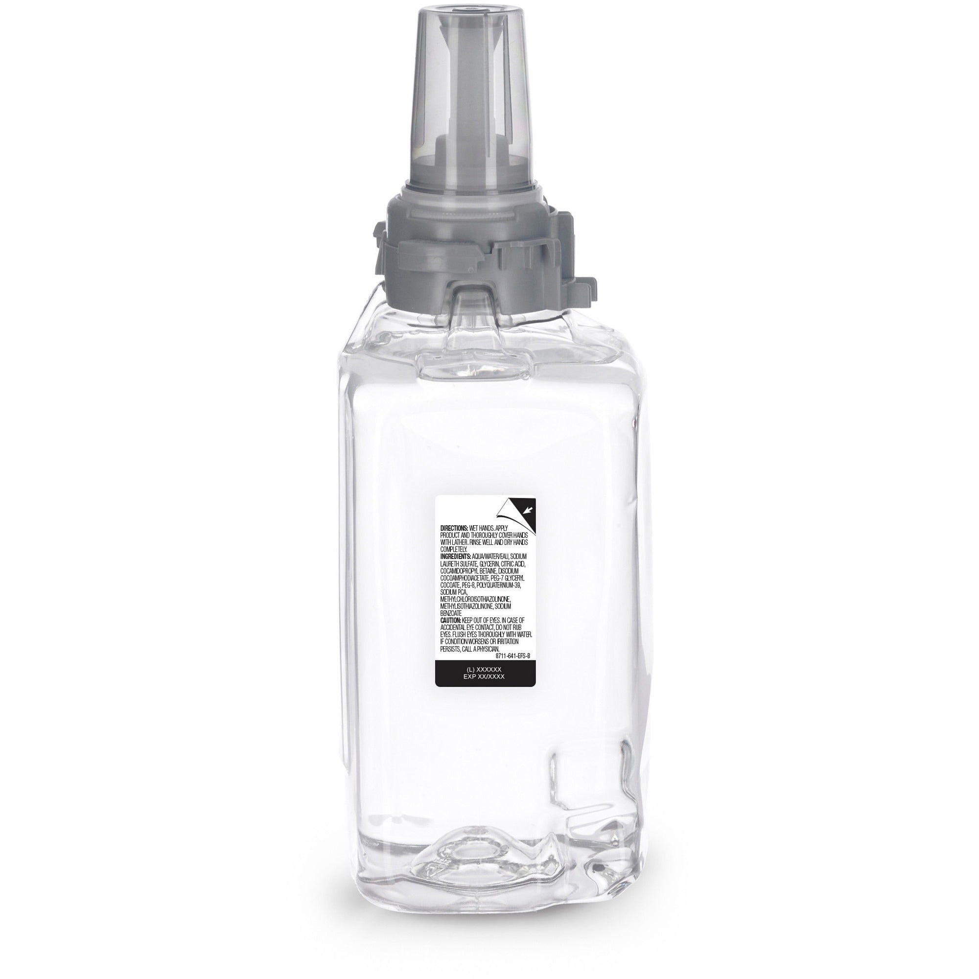 gojo-adx-12-clear-mild-handwash-refill-423-fl-oz-1250-ml-push-pump-dispenser-hand-skin-moisturizing-clear-dye-free-fragrance-free-rich-lather-bio-based-3-carton_goj881103ct - 2