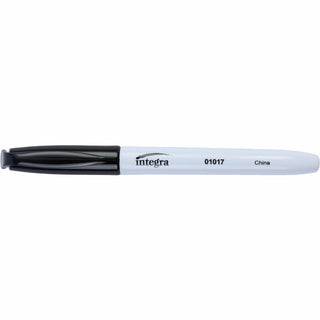 Integra Bullet Tip Dry-erase Whiteboard Markers - Bullet Marker Point Style - Black Alcohol Based Ink - Black Barrel - Fiber Tip - 1 Dozen