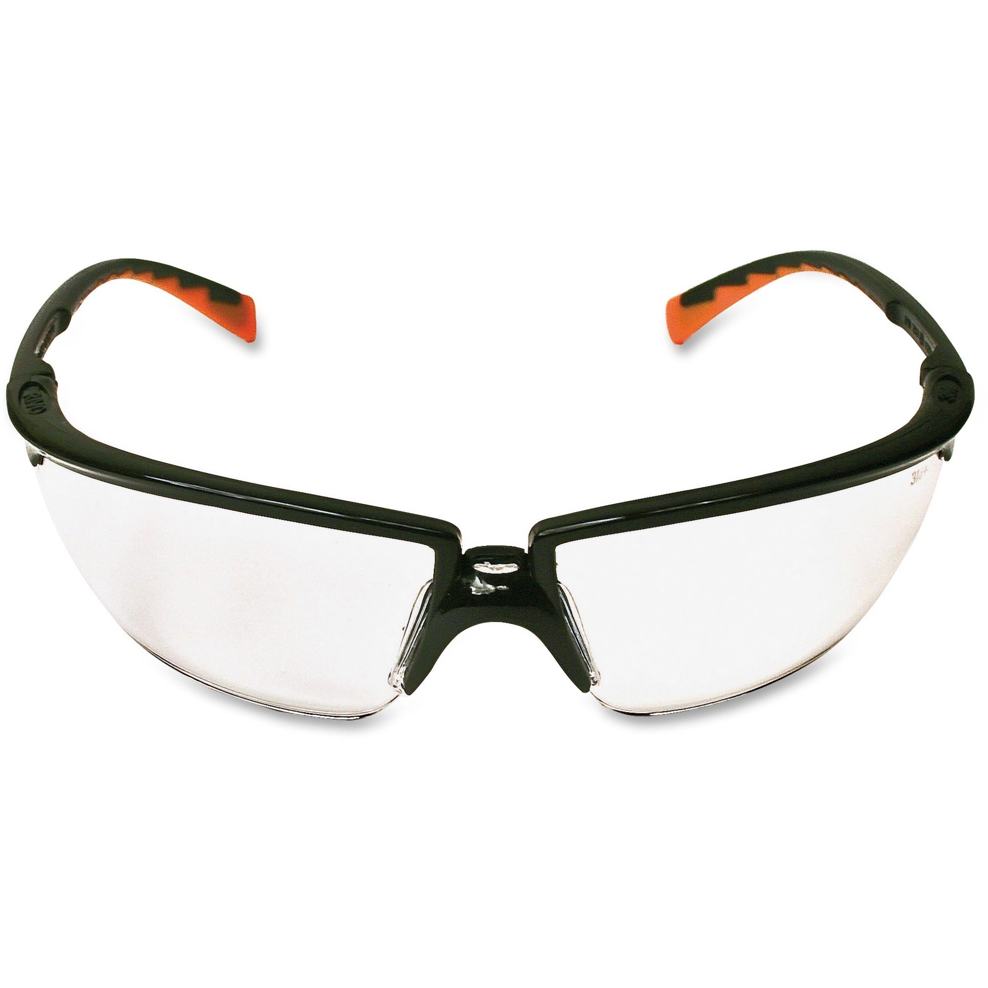 3M Privo Unisex Protective Eyewear - Standard Size - Ultraviolet Protection - Orange - Clear Lens - Black Frame - Comfortable, Anti-fog, UV Resistant, Nose Bridge - 1 Each - 
