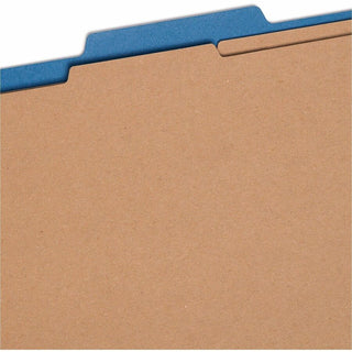 Recycled Pressboard Classification Folders, 2" Expansion, 2 Dividers, 6 Fasteners, Letter Size, Dark Blue, 10/Box