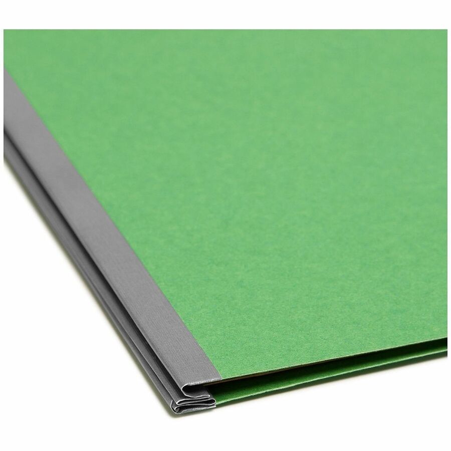 Recycled Pressboard Classification Folders, 2" Expansion, 2 Dividers, 6 Fasteners, Letter Size, Green Exterior, 10/Box