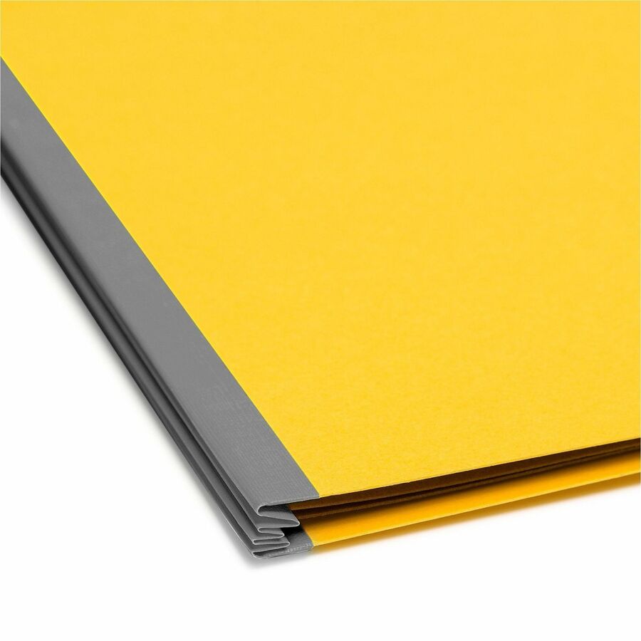 Recycled Pressboard Classification Folders, 2" Expansion, 2 Dividers, 6 Fasteners, Letter Size, Yellow Exterior, 10/Box