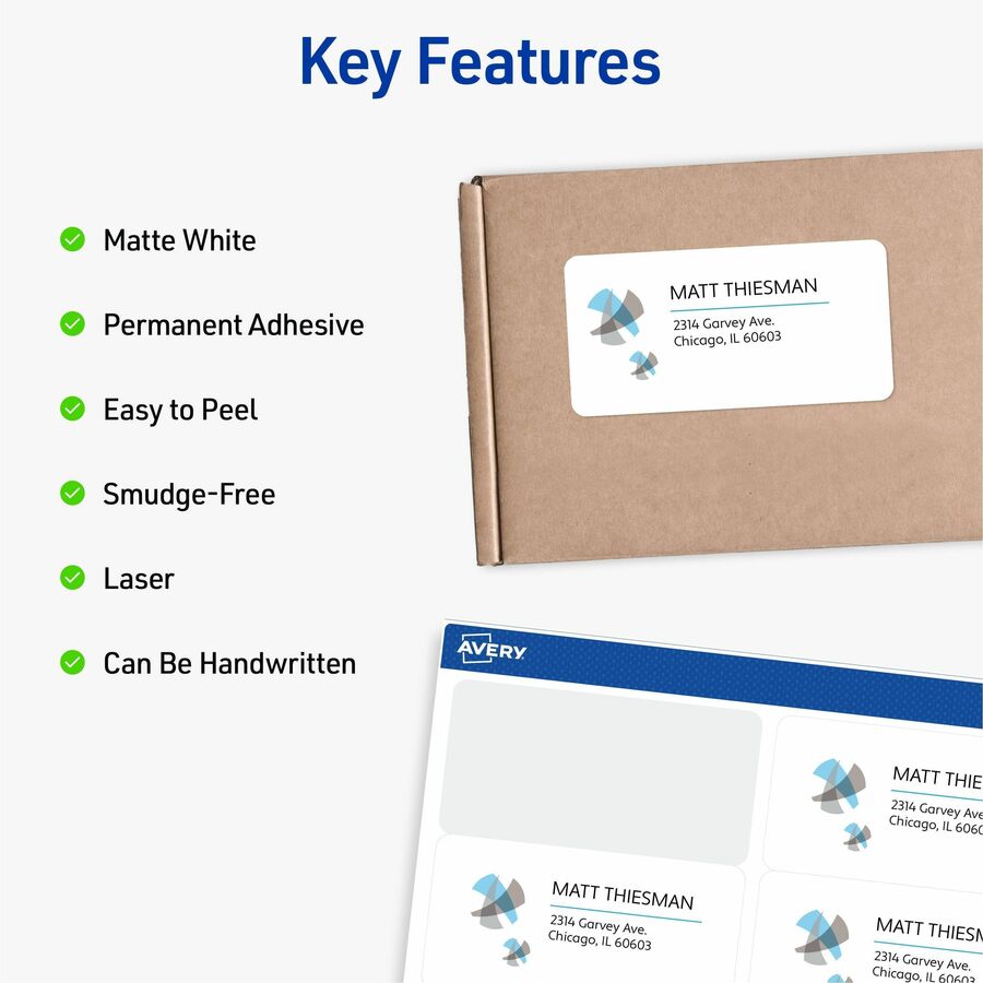 Shipping Labels w/ TrueBlock Technology, Laser Printers, 5.5 x 8.5, White, 2/Sheet, 250 Sheets/Box