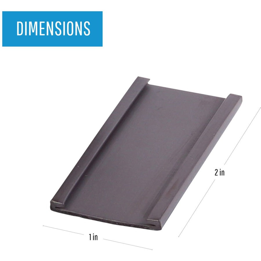 MasterVision 2"x1" Magnetic Data Cards - Support 2" x 1" Media - 25 / Pack - Black