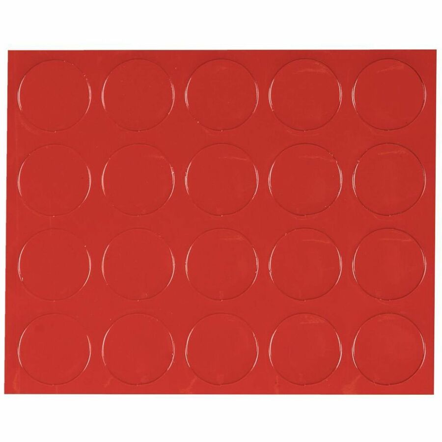 MasterVision Magnetic Color Coding Dots - - Height3/4" Diameter - Round - Red - Vinyl - 20 / Pack - 