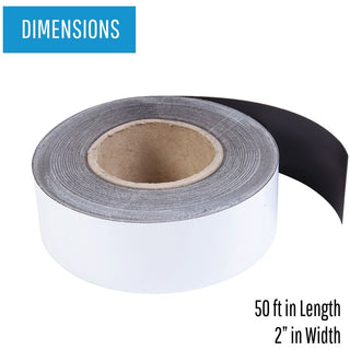 MasterVision Magnetic Dry Erase Roll - 2" (0.2 ft) Width x 600" (50 ft) Length - White - Magnetic - 1 / Roll