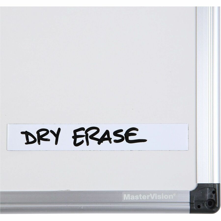 MasterVision 6" Magnetic Dry Erase Strips - 0.88" Length x 6" Width - For Board, Color Coding - 25 / Pack - White - 