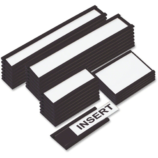 MasterVision Black Magnetic Data Cards - Support 6" x 1" Media - 10 / Pack - Black - 