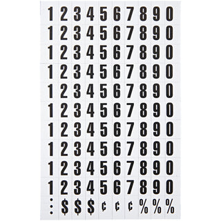 Interchangeable Magnetic Board Accessories, Numbers, Black, 0.75"h