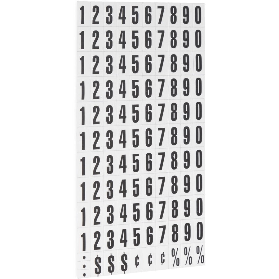 Interchangeable Magnetic Board Accessories, Numbers, Black, 0.75"h
