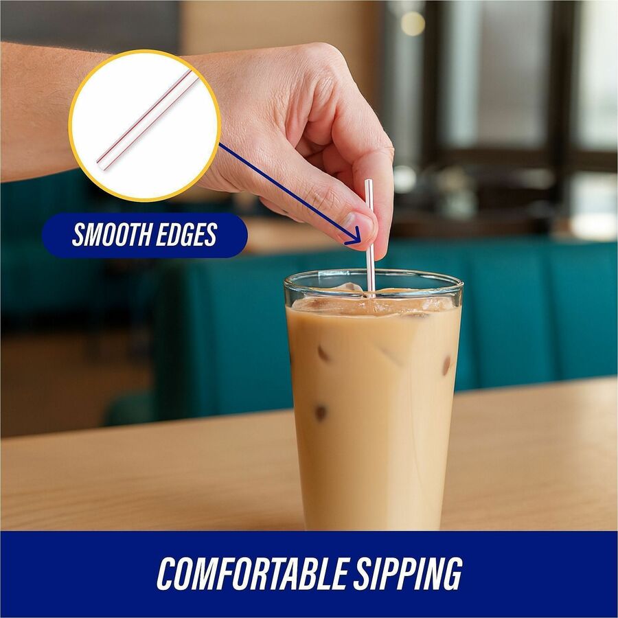 Genuine Joe 5-1/2" Plastic Stir Stick/Straws - 5.5" Length - Plastic - 40 / Carton - White