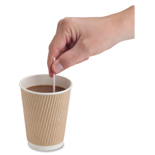 Genuine Joe 5-1/2" Plastic Stir Stick/Straws - 5.5" Length - Plastic - 40 / Carton - White - 4