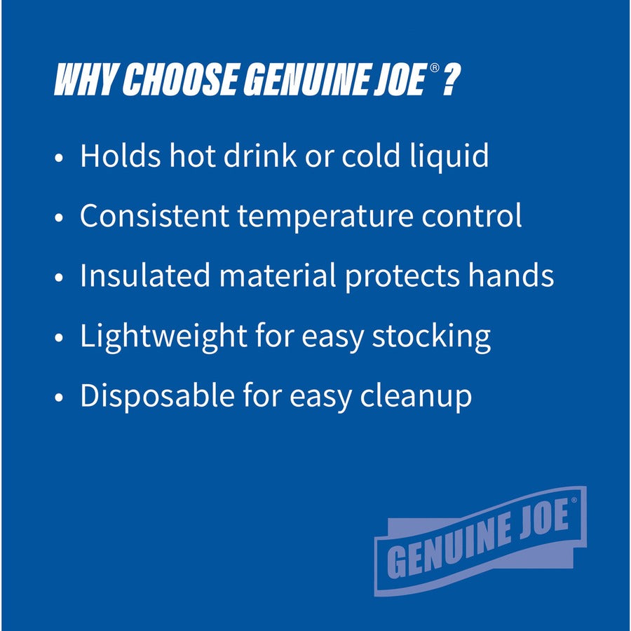 Genuine Joe 20 oz Foam Cups - 500 / Carton - White - Styrofoam - Hot Drink, Cold Drink