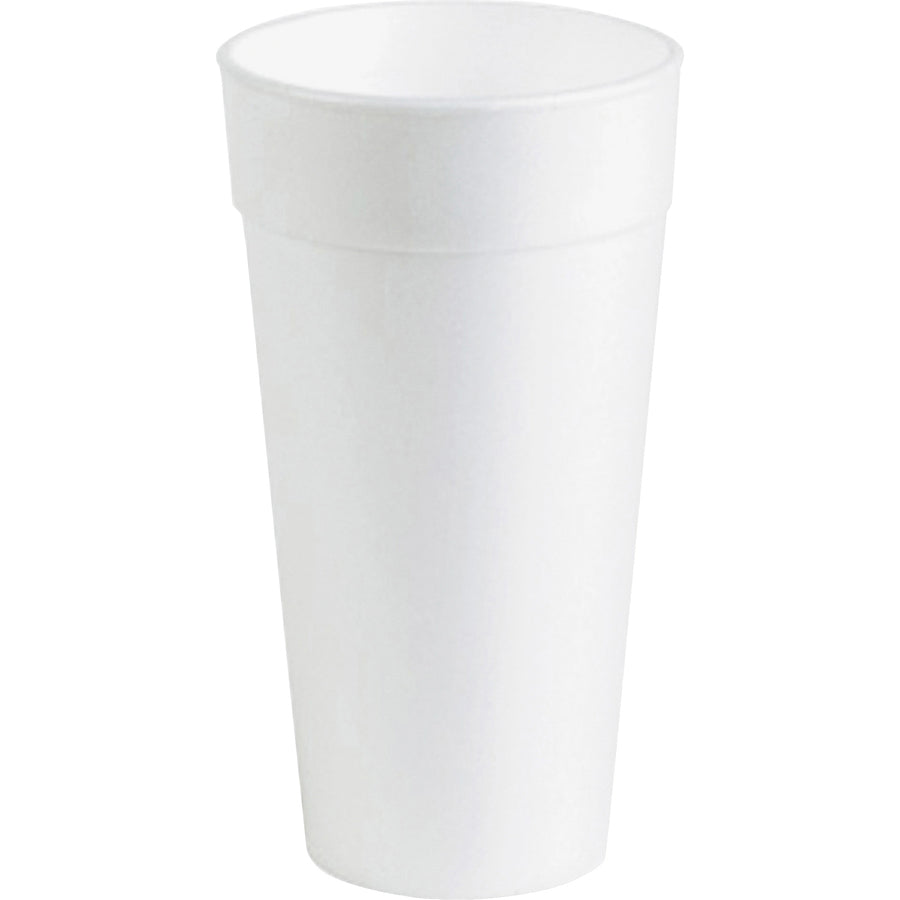 Genuine Joe 20 oz Foam Cups - 500 / Carton - White - Styrofoam - Hot Drink, Cold Drink - 