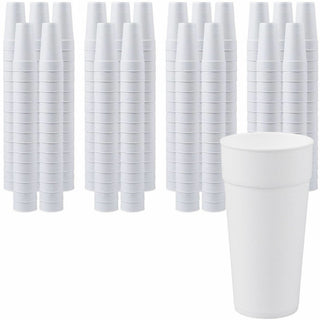 Genuine Joe 24 oz Foam Cups - 300 / Carton - White - Styrofoam - Hot Drink, Cold Drink