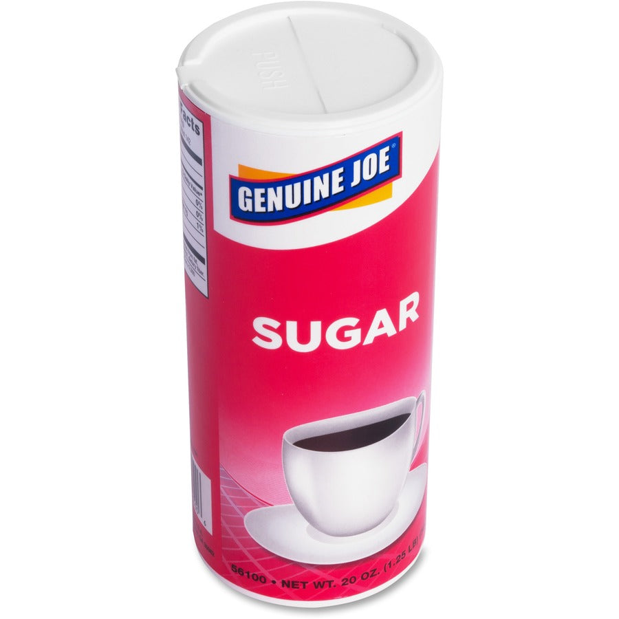 Genuine Joe Sugar - Canister - 20 oz (567 g) - Natural Sweetener - 8/Carton - 3 Per Packet