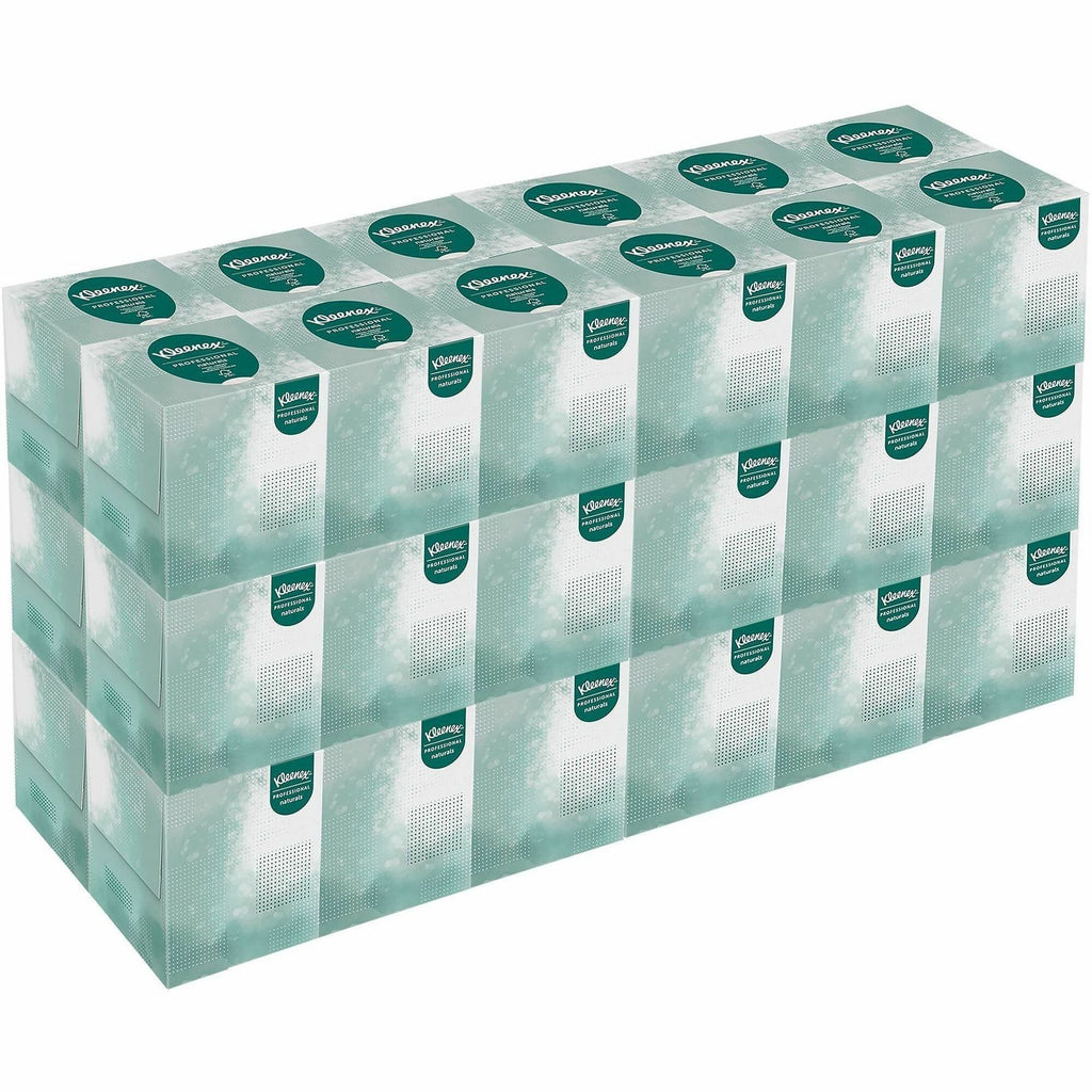 Kleenex Professional Naturals Facial Tissue Cube for Business - 8.30" x 7.80" - White - Fiber - Soft - For Restroom - 90 Per Box - 36 / Carton