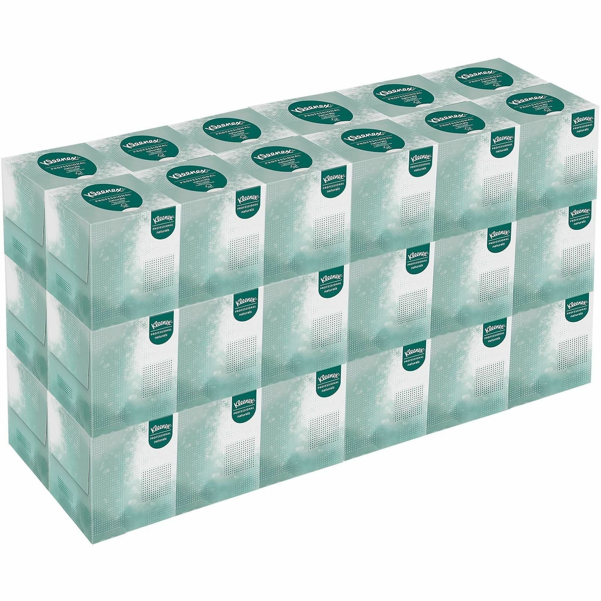 Kleenex Professional Naturals Facial Tissue Cube for Business - 8.30" x 7.80" - White - Fiber - Soft - For Restroom - 90 Per Box - 36 / Carton