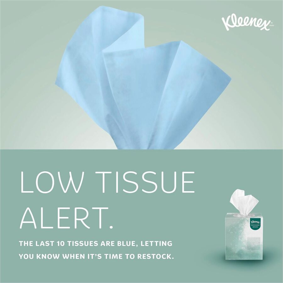 Kleenex Professional Naturals Facial Tissue Cube for Business - 8.30" x 7.80" - White - Fiber - Soft - For Restroom - 90 Per Box - 36 / Carton