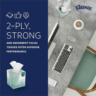 Kleenex Professional Naturals Facial Tissue Cube for Business - 8.30" x 7.80" - White - Fiber - Soft - For Restroom - 90 Per Box - 36 / Carton