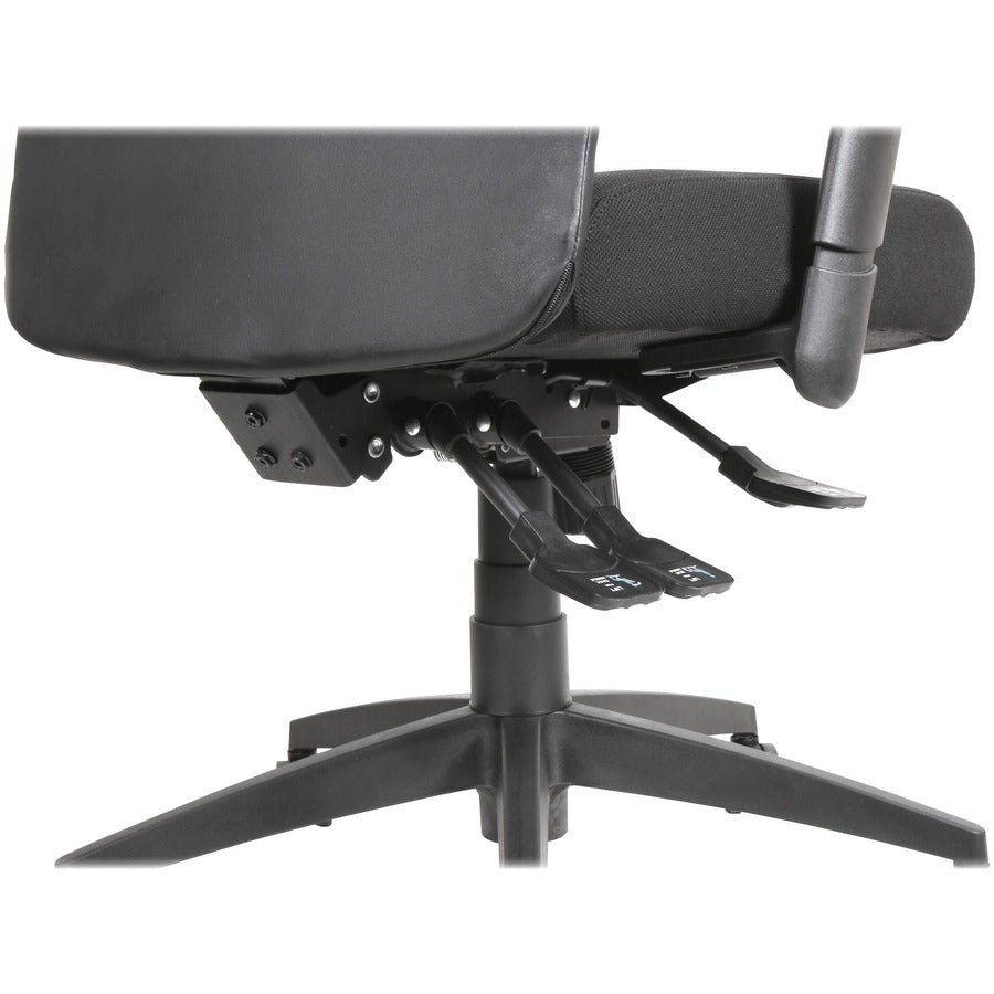 Lorell Executive High-Back Mesh Multifunction Office Chair - Black Fabric Seat - Black Back - Steel Frame - 5-star Base - Black - 1 Each - 