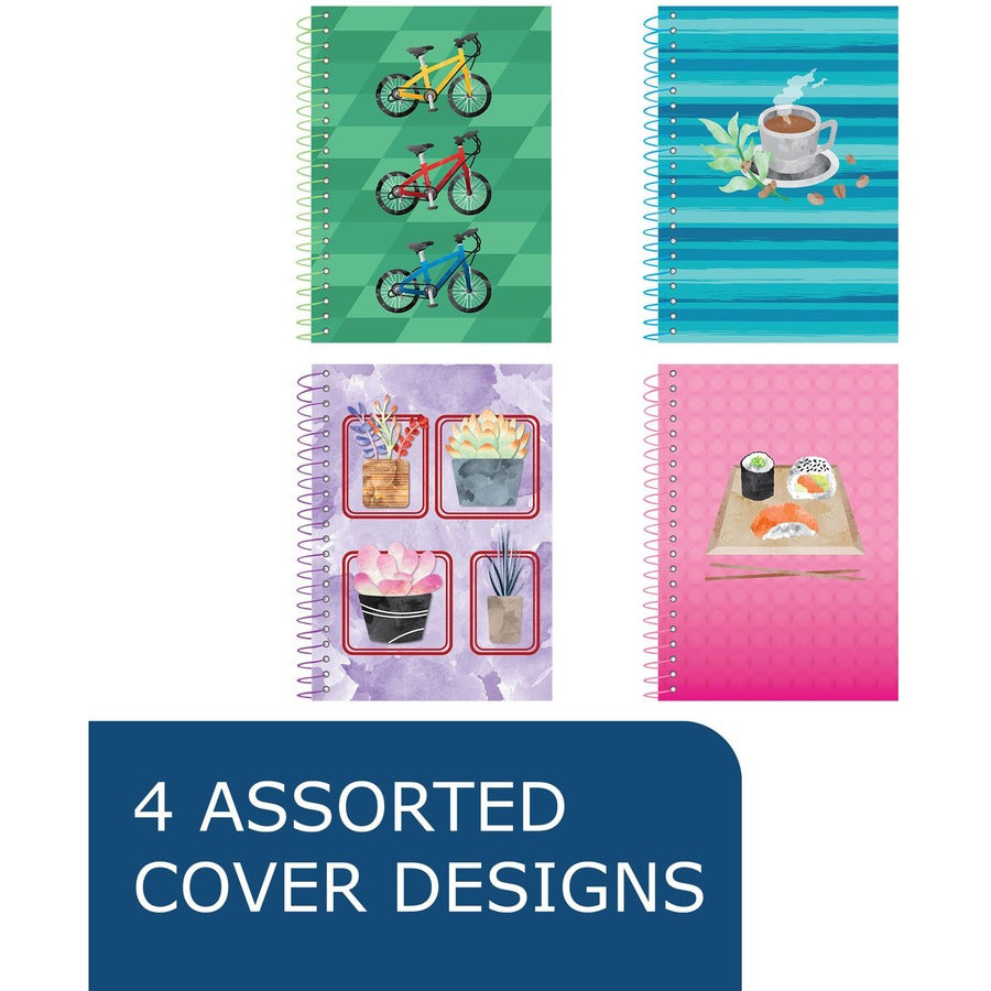 Roaring Spring Lifenotes Wirebound Notebook - 80 Sheets - 160 Pages - Printed - Spiral Bound - Both Side Ruling Surface - 15 lb Basis Weight - 56 g/m2 Grammage - 7" x 5" - 1.25" x 5" x 7" - White Paper - Recycled - 4 / Pack