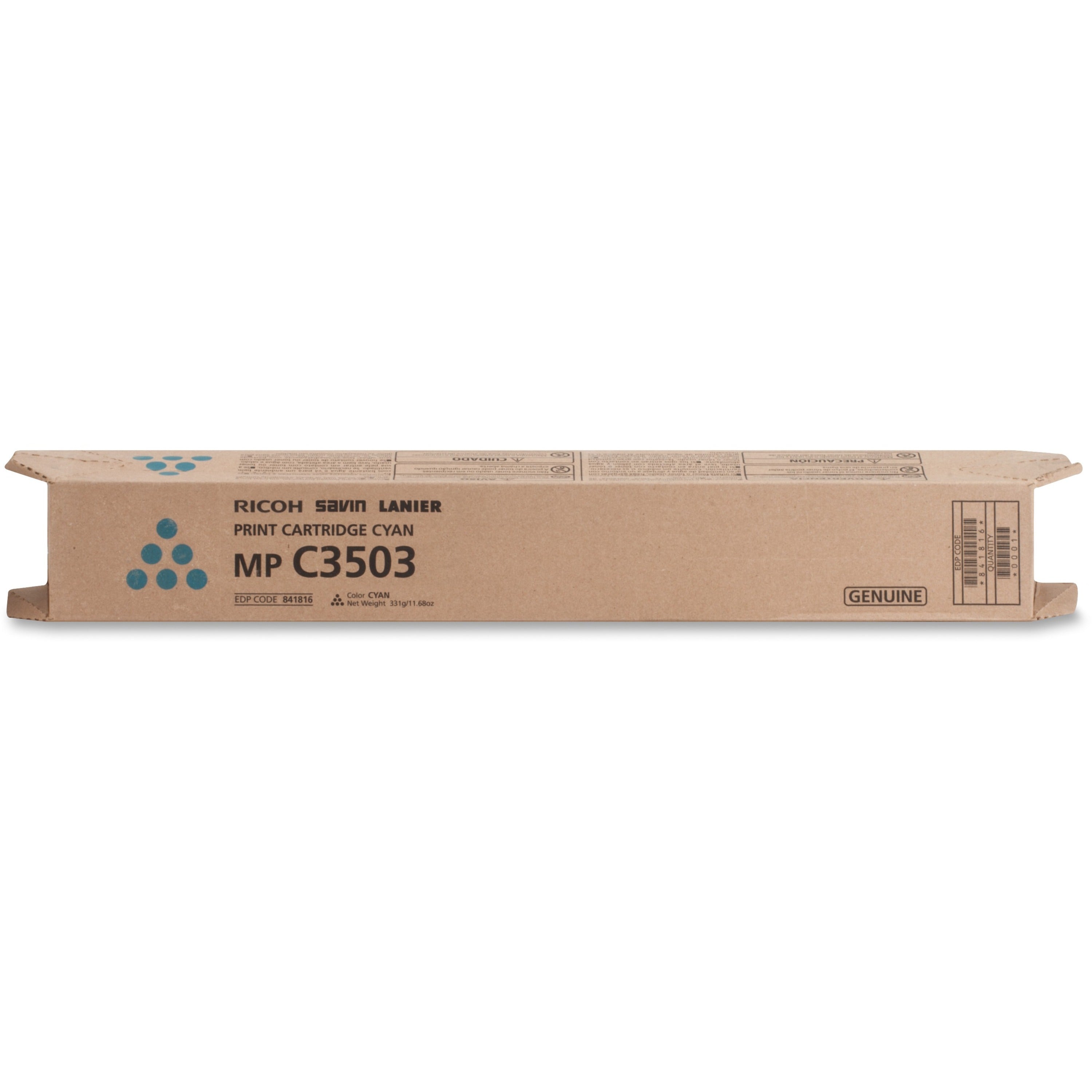 Ricoh Original Toner Cartridge - Laser - 18000 Pages - Cyan - 1 Each