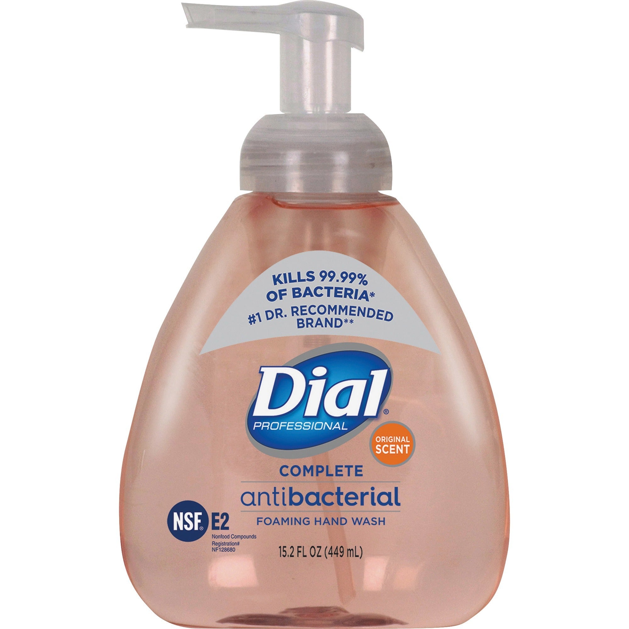 Dial Complete Antibacterial Foaming Hand Wash - Original ScentFor - 15.2 fl oz (449.5 mL) - Pump Bottle Dispenser - Kill Germs - Hand - Antibacterial - Pink - 4 / Carton - 