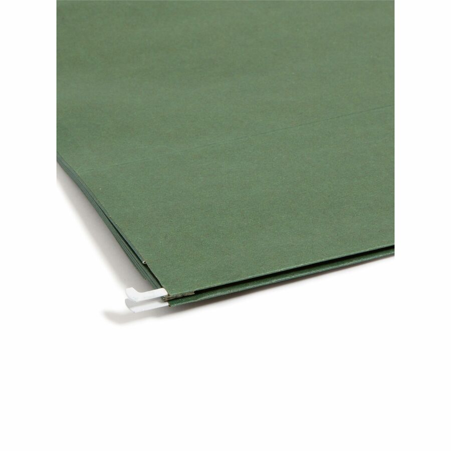 100% Recycled Hanging Pockets with Full-Height Gusset, 1 Section, 3.5" Capacity, Letter Size, Standard Green, 10/Box