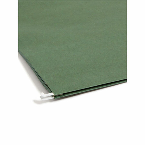 100% Recycled Hanging Pockets with Full-Height Gusset, 1 Section, 3.5" Capacity, Letter Size, Standard Green, 10/Box