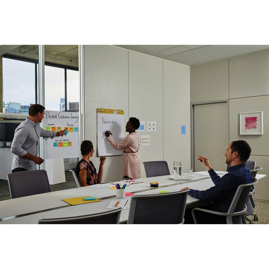 Post-it Self-Stick Wall Pads - 20 Sheets - Plain - Stapled - 18.50 lb Basis Weight - 20" x 23" - White Paper - Self-adhesive, Repositionable, Bleed Resistant, Cardboard Back - 4 / Carton