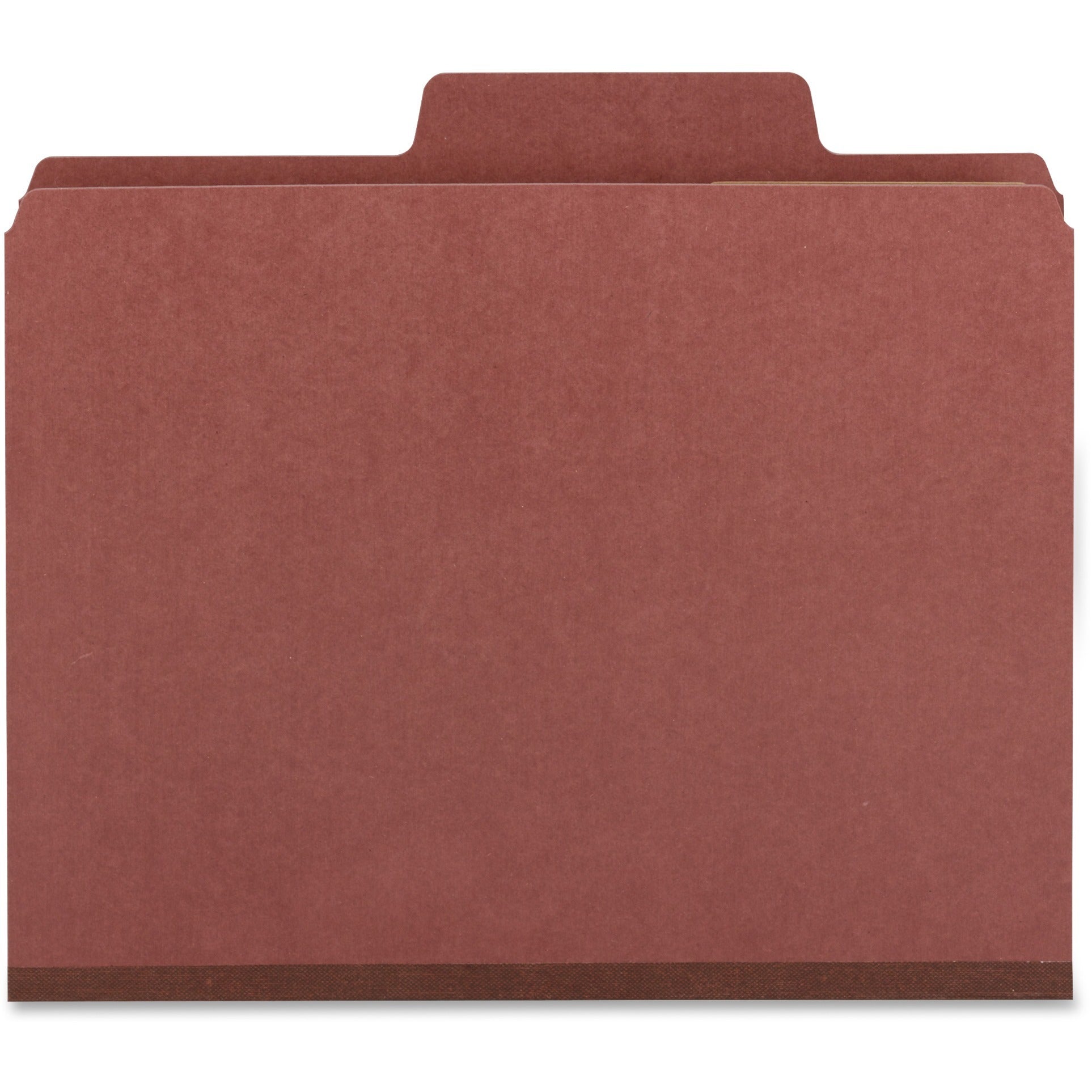 Smead SuperTab 2/5 Tab Cut Letter Recycled Classification Folder - 8 1/2" x 11" - 2" Expansion - 2 x 2S Fastener(s) - 2" Fastener Capacity for Folder - Top Tab Location - Right of Center Tab Position - 2 Divider(s) - Red - 100% Recycled - 10 / Box - 