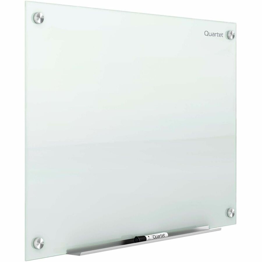 Quartet Infinity Glass Dry-Erase Whiteboard - 96" (8 ft) Width x 48" (4 ft) Height - White Tempered Glass Surface - White Frame - Horizontal/Vertical - Magnetic - 1 Each