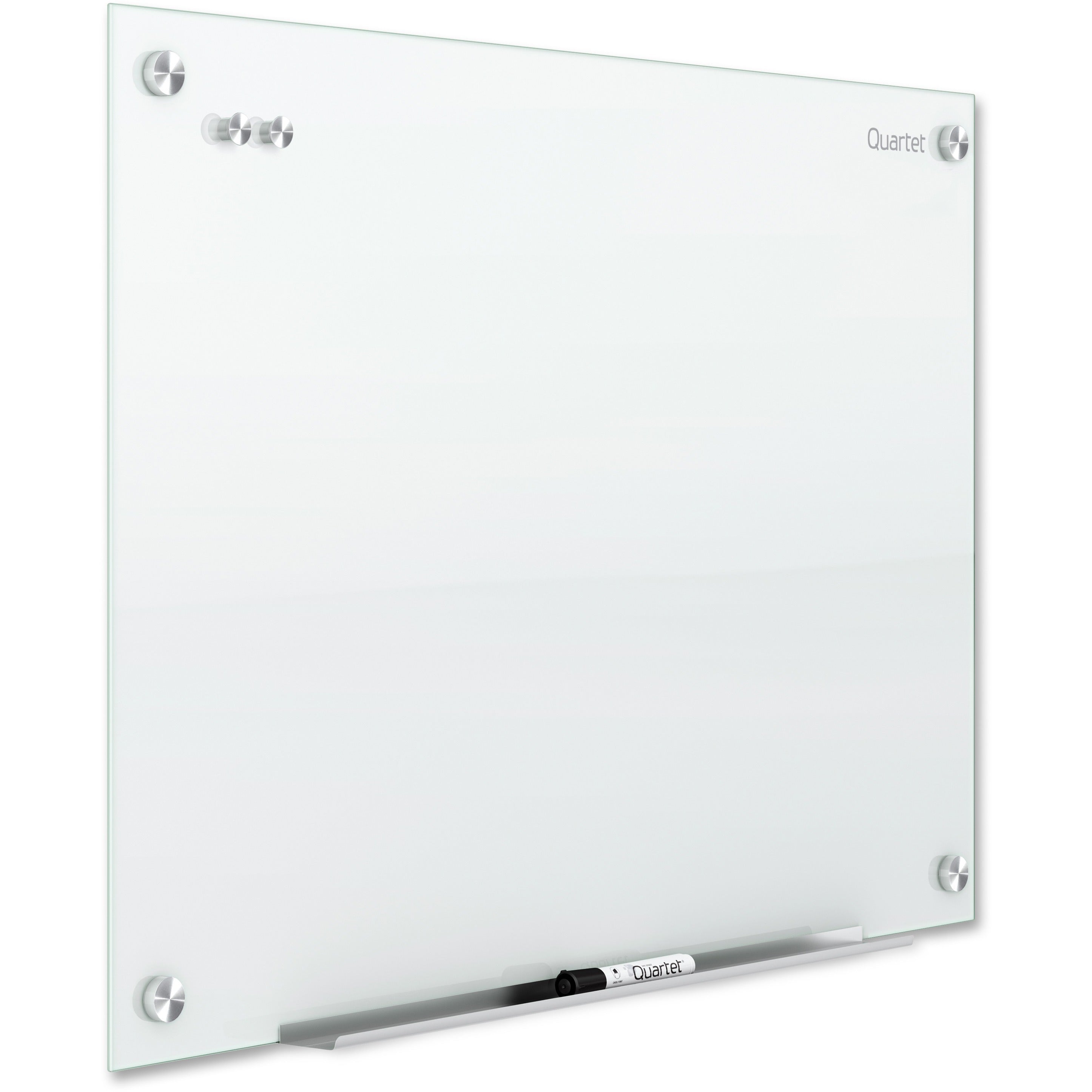 Quartet Infinity Glass Dry-Erase Whiteboard - 96" (8 ft) Width x 48" (4 ft) Height - White Tempered Glass Surface - White Frame - Horizontal/Vertical - Magnetic - 1 Each - 4