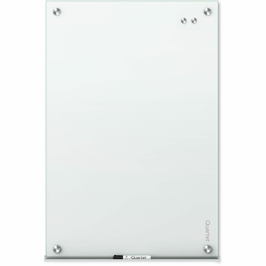 Quartet Infinity Glass Dry-Erase Whiteboard - 96" (8 ft) Width x 48" (4 ft) Height - White Tempered Glass Surface - White Frame - Horizontal/Vertical - Magnetic - 1 Each