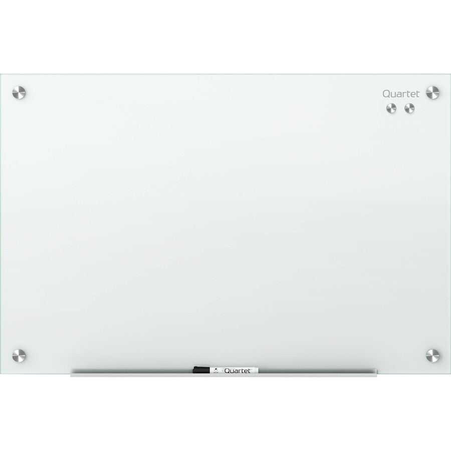 Quartet Infinity Glass Dry-Erase Whiteboard - 96" (8 ft) Width x 48" (4 ft) Height - White Tempered Glass Surface - White Frame - Horizontal/Vertical - Magnetic - 1 Each - 7