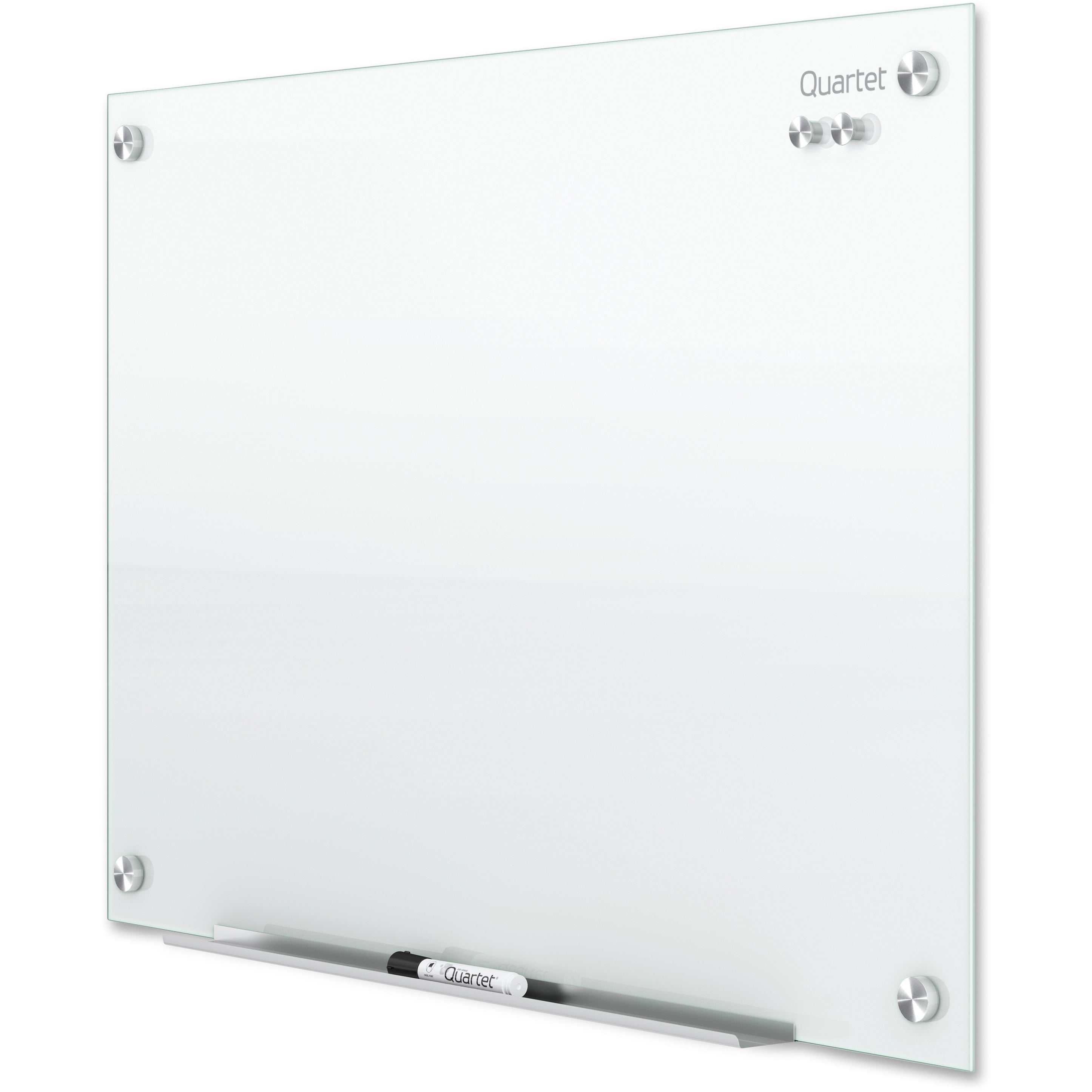 Quartet Infinity Glass Dry-Erase Whiteboard - 96" (8 ft) Width x 48" (4 ft) Height - White Tempered Glass Surface - White Frame - Horizontal/Vertical - Magnetic - 1 Each - 3