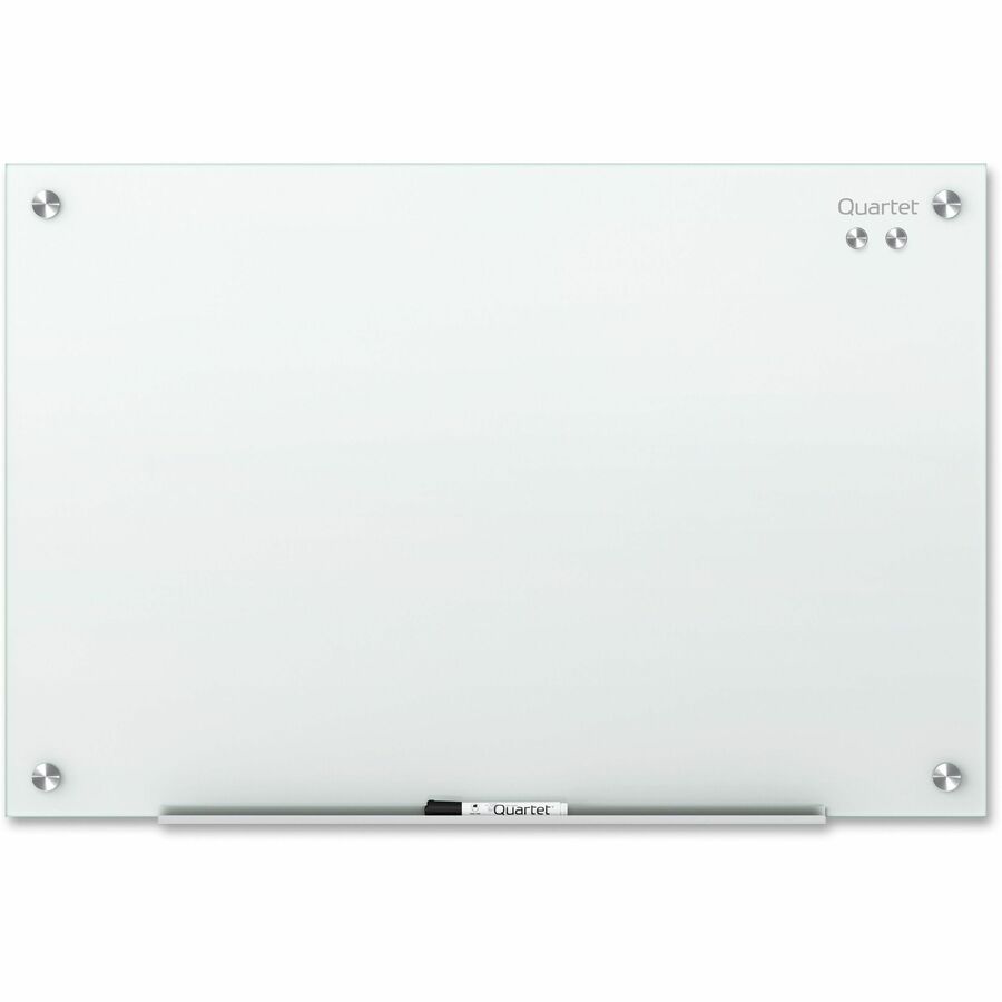 Quartet Infinity Glass Dry-Erase Whiteboard - 96" (8 ft) Width x 48" (4 ft) Height - White Tempered Glass Surface - White Frame - Horizontal/Vertical - Magnetic - 1 Each - 6