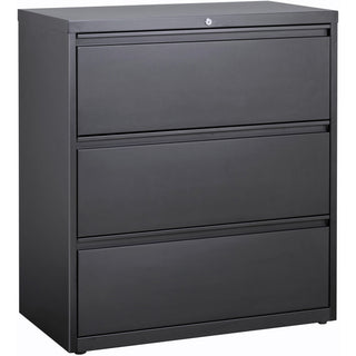 Lorell Fortress Series Lateral File - 36" x 18.8" x 40.1" - 3 x Drawer(s) for File - A4, Legal, Letter - Lateral - Anti-tip, Security Lock, Ball Bearing Slide, Reinforced Base, Leveling Glide, Interlocking, Hanging Rail, Magnetic Label Holder - Charc