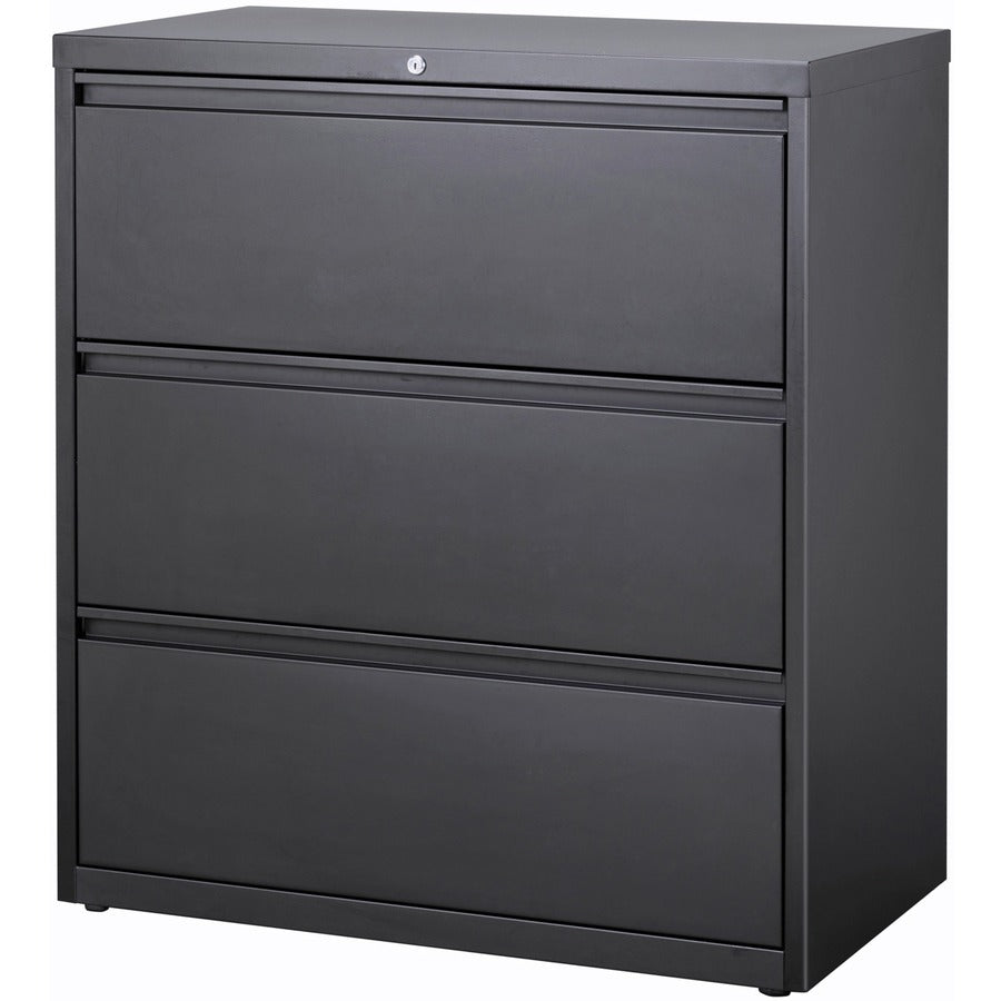 Lorell Fortress Series Lateral File - 36" x 18.8" x 40.1" - 3 x Drawer(s) for File - A4, Legal, Letter - Lateral - Anti-tip, Security Lock, Ball Bearing Slide, Reinforced Base, Leveling Glide, Interlocking, Hanging Rail, Magnetic Label Holder - Charc