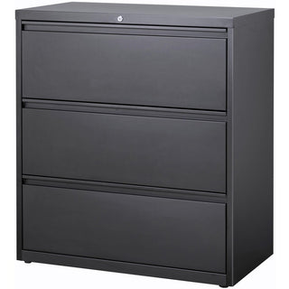 Lorell Fortress Series Lateral File - 36" x 18.8" x 40.1" - 3 x Drawer(s) for File - A4, Legal, Letter - Lateral - Anti-tip, Security Lock, Ball Bearing Slide, Reinforced Base, Leveling Glide, Interlocking, Hanging Rail, Magnetic Label Holder - Charc