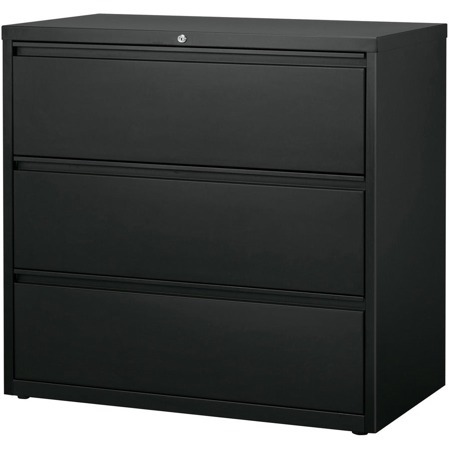 Lorell Fortress Series Lateral File - 42" x 18.8" x 40.1" - 3 x Drawer(s) for File - A4, Legal, Letter - Lateral - Anti-tip, Security Lock, Ball Bearing Slide, Reinforced Base, Leveling Glide, Interlocking, Hanging Rail, Magnetic Label Holder - Charc