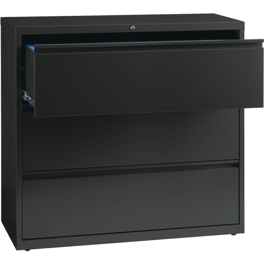 Lorell Fortress Series Lateral File - 42" x 18.8" x 40.1" - 3 x Drawer(s) for File - A4, Legal, Letter - Lateral - Anti-tip, Security Lock, Ball Bearing Slide, Reinforced Base, Leveling Glide, Interlocking, Hanging Rail, Magnetic Label Holder - Charc
