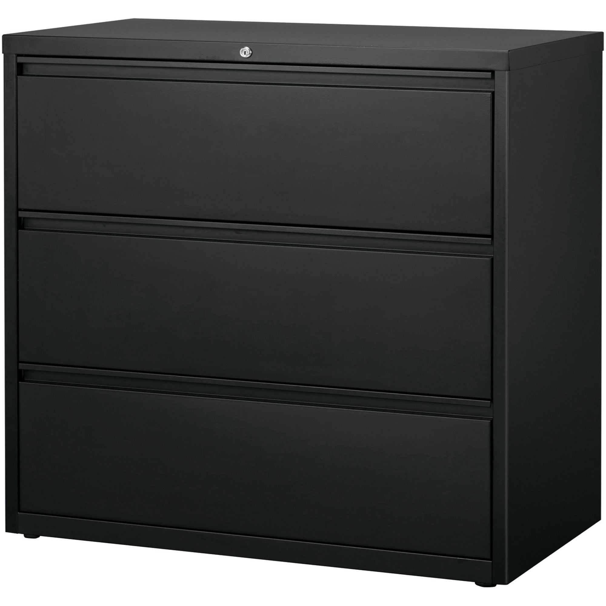 Lorell Fortress Series Lateral File - 42" x 18.8" x 40.1" - 3 x Drawer(s) for File - A4, Legal, Letter - Lateral - Anti-tip, Security Lock, Ball Bearing Slide, Reinforced Base, Leveling Glide, Interlocking, Hanging Rail, Magnetic Label Holder - Charc - 